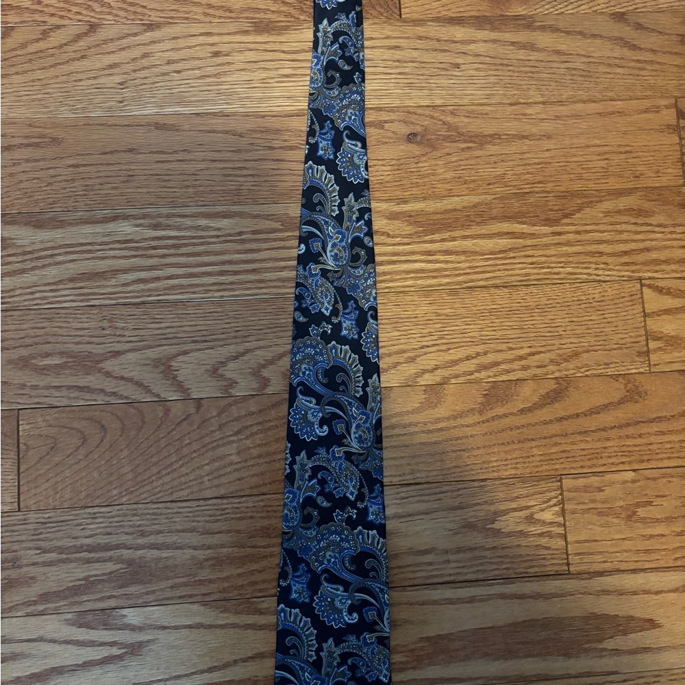 Elegant Black and Blue Paisley Tie